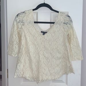 American Eagle lace cream shirt